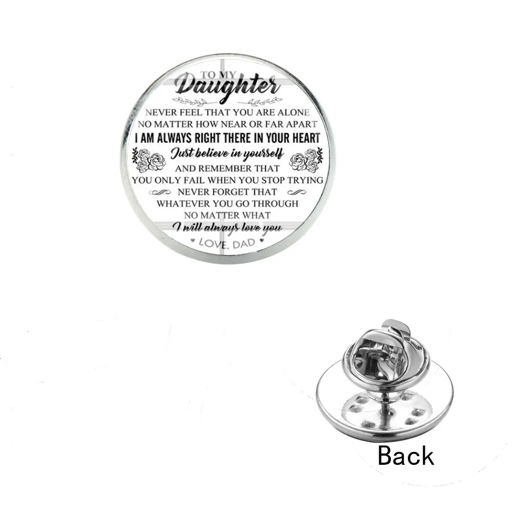 SIAN To My Loved Daughter Brooch You Are Child A Letter from Dad and Mom Crystal Time Gem Stainless Steel Pins Badge for Kids | Украшения и