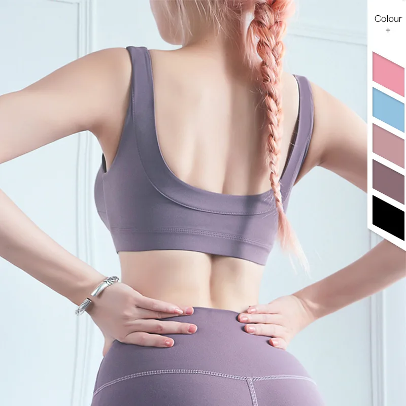 Спортивный пуш-ап бюстгальтер Топ для женщин с открытой спиной фитнес u-образный