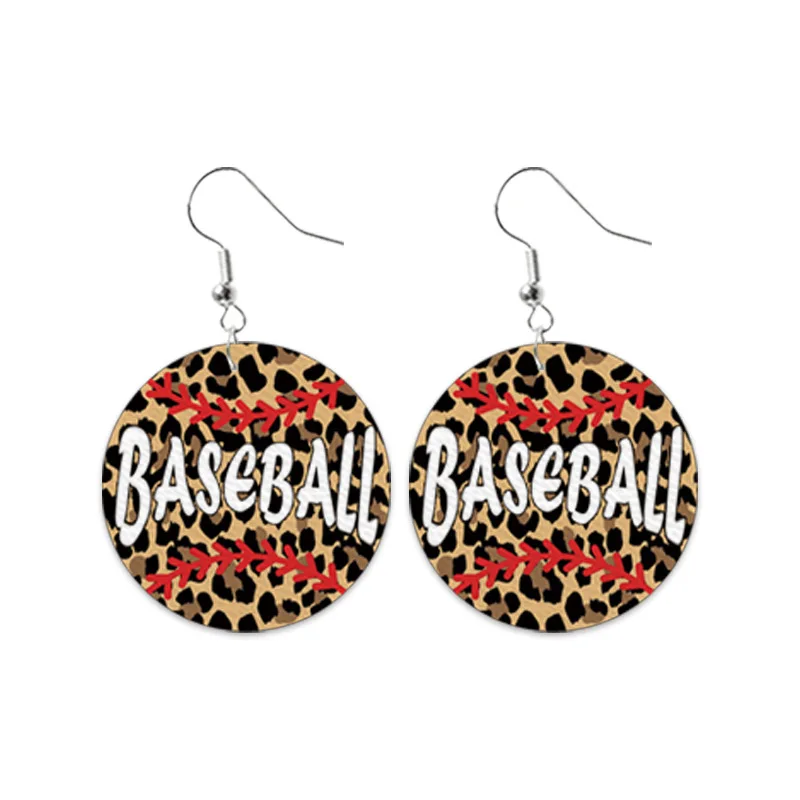 

Softball Baseball Rugby Football Volleyball Soccer Leather Dangle Drop Earrings Sporty Jewelry