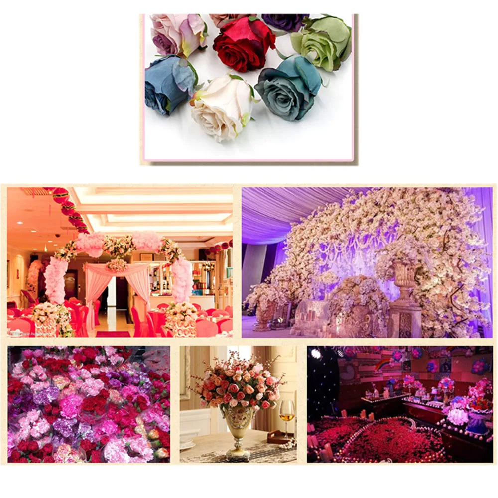 10 шт. искусственные розы из шелка цветы для свадебных украшений украшения