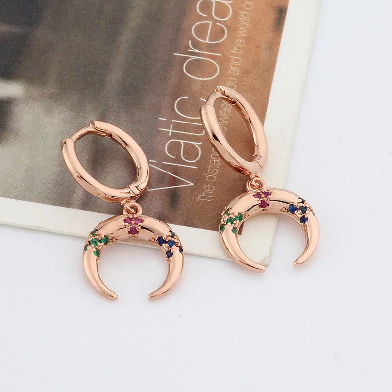 

New Colorful Zircon Dangle Earrings For Women Fine Luxury Gift Unusual Earrings Fashion Jewelry For Women Korean Style