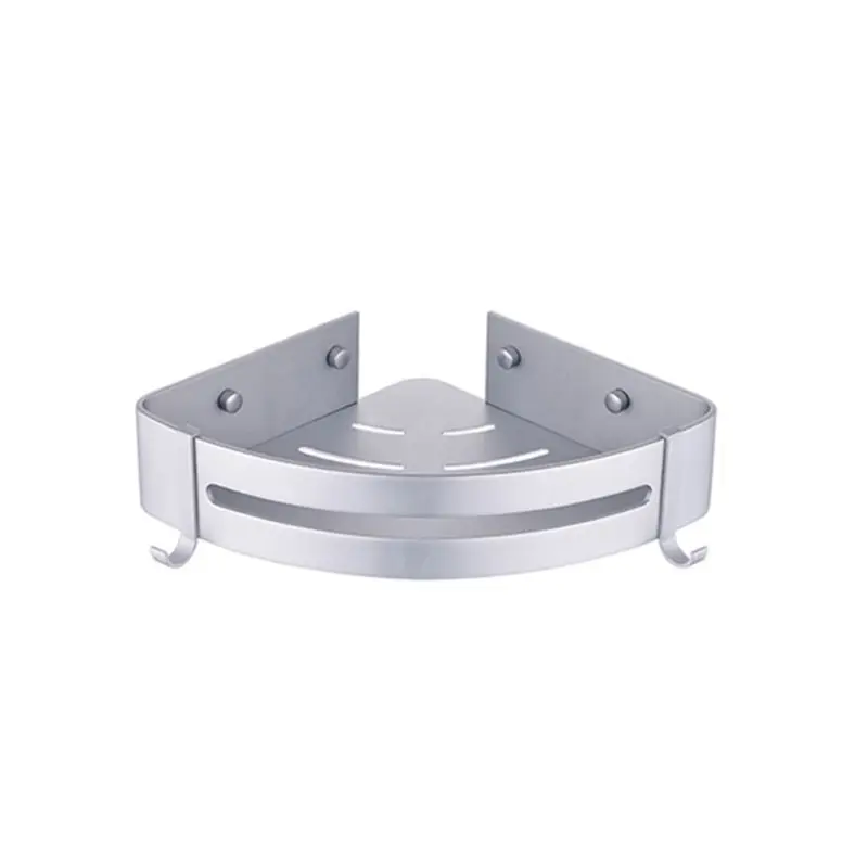 

Nail Free Space Aluminum Bathroom Shelf Single Lever Towel Rack Basket with Hook 649E