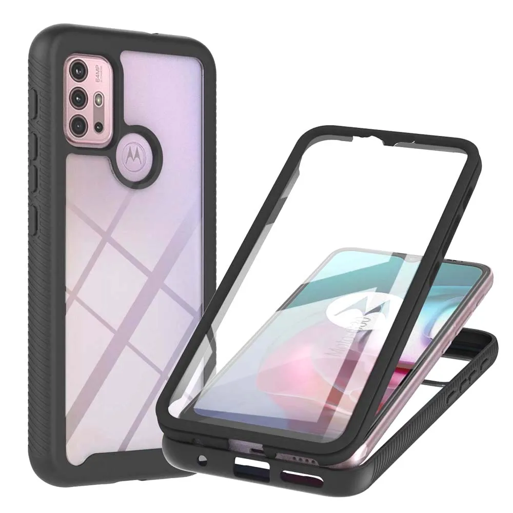 

Гибридный двухслойный Прочный чехол для Motorola Moto G10 G20 G30 G31, Чехлы, кристально прозрачный чехол с полной защитой и защитой экрана