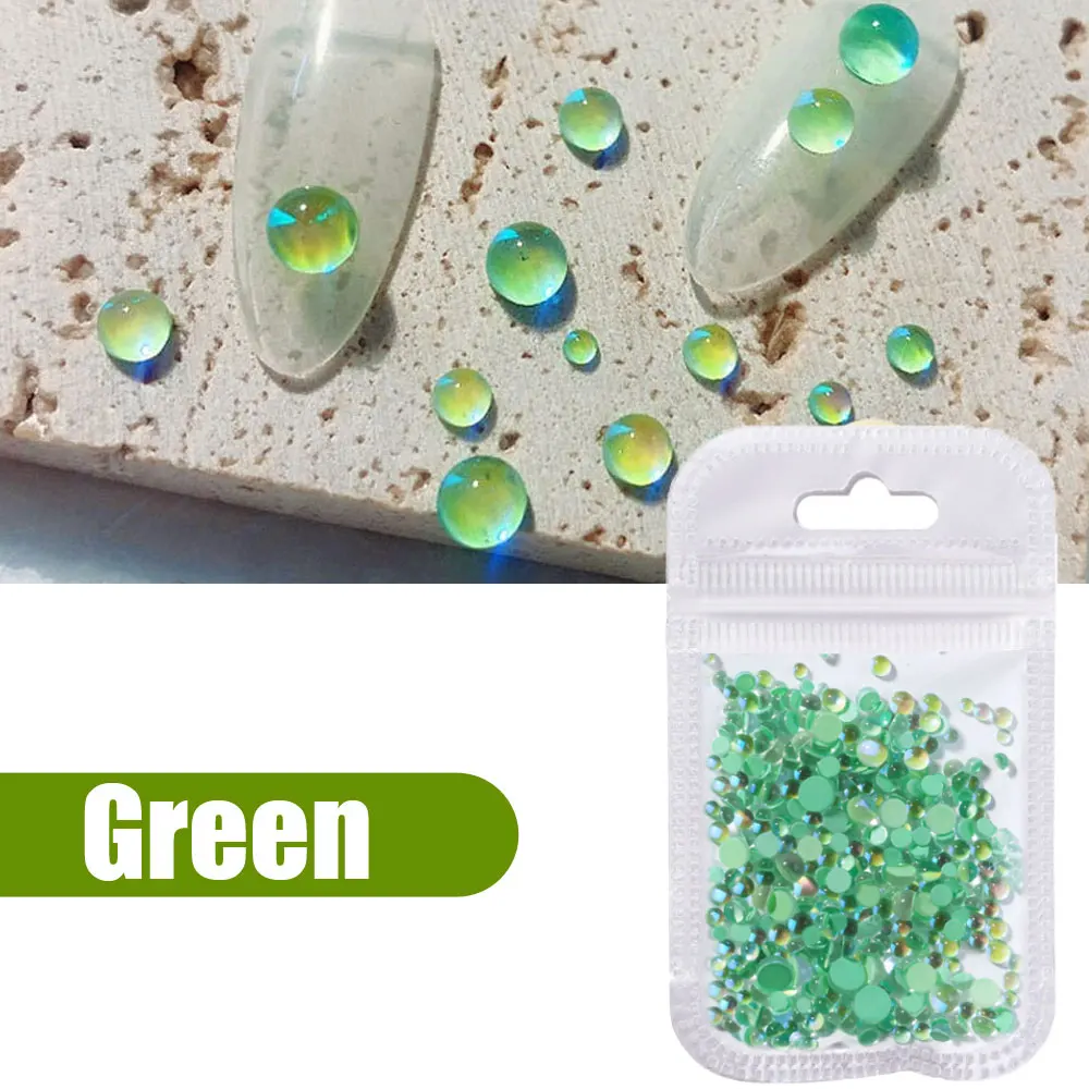 

300Pcs Crystal Beads Nails Rhinestones Aurora Translucent Pearl Nail Art Decoration 3D Glitter Diamond Jewelry Nail Accessories