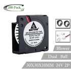 Двойной вентилятор охлаждения Gdstime 24 В DC 30 мм, 200 дюйма, 30x30x10 мм, 2-контактный кулер, маленький вентилятор охлаждения для детали 3D-принтера, 3010 шт.