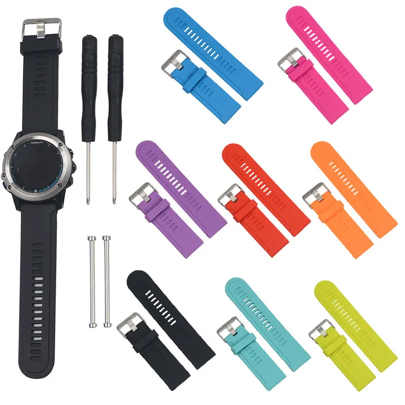 

Silicone Replacement Band Strap Bands with Metal Clasp for Garmin D2 Fenix Fenix 2 Fenix 3 Fenix 3 HR Quatix Quatix 3 Tactix