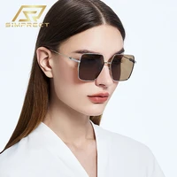simprect oversized gradient polarized sunglasses women 2022 luxury brand designer square sun glasses vintage shades for women