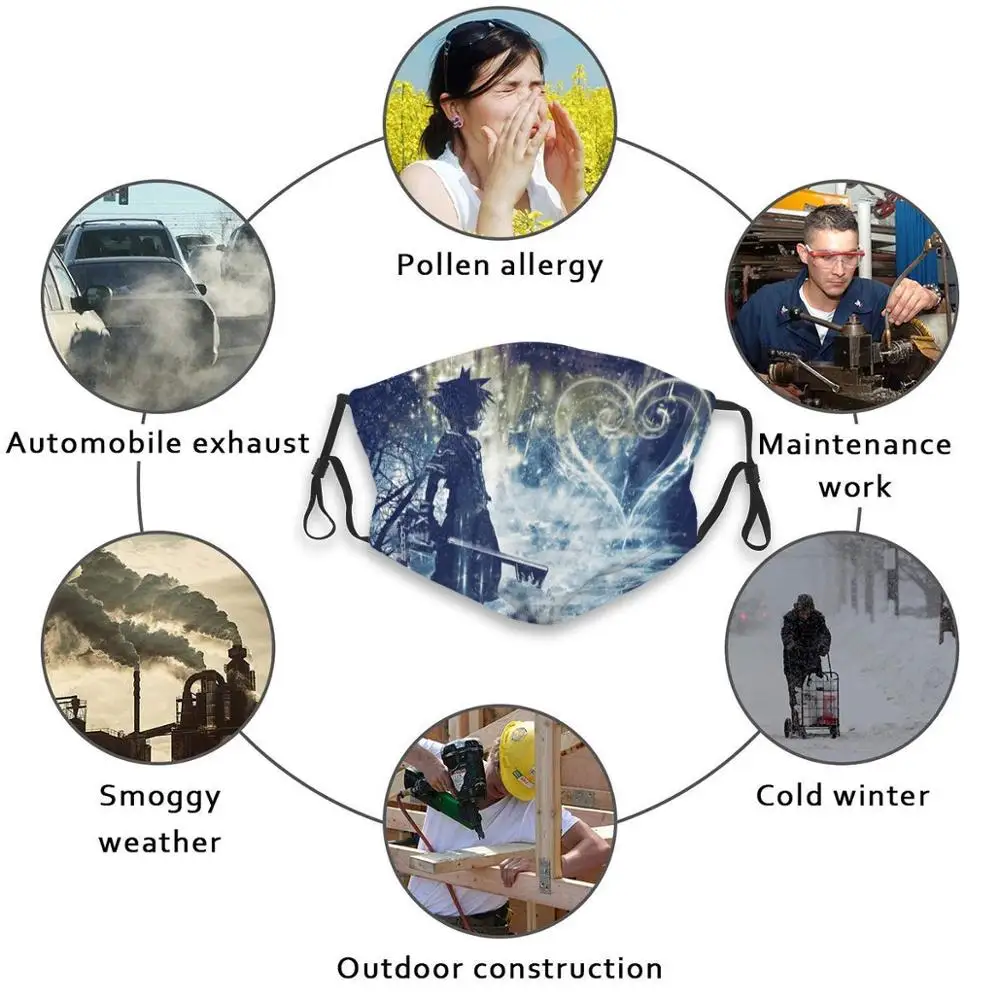 

A Path To The Heart Reusable Mouth Face Mask Anti Haze Dustproof Mask With Filters For Child Adult Kh Kingdom Hearts Key