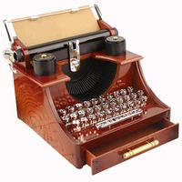 home retro vintage typewriter music box for home room office mechanical decoration kids retro music box