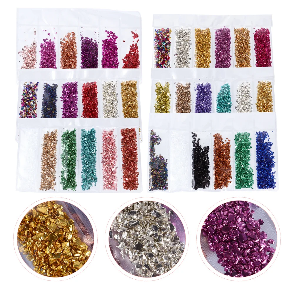

6 Packs Crystal Irregular Glass Charms Fillers Epoxy Manicure DIY Accessories