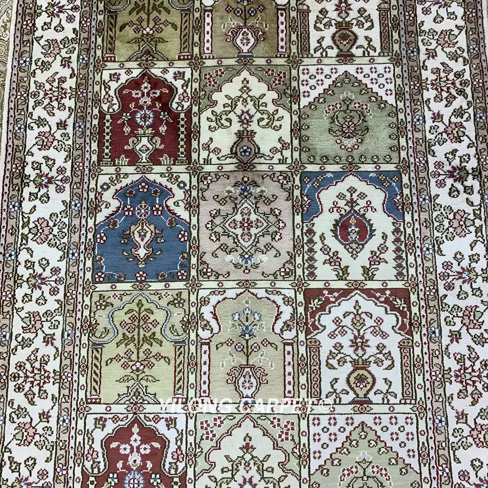 YILONG 2 5 'x 4' персидский шелковый ковер четырехсезонный qum (HF154B) | Дом и сад