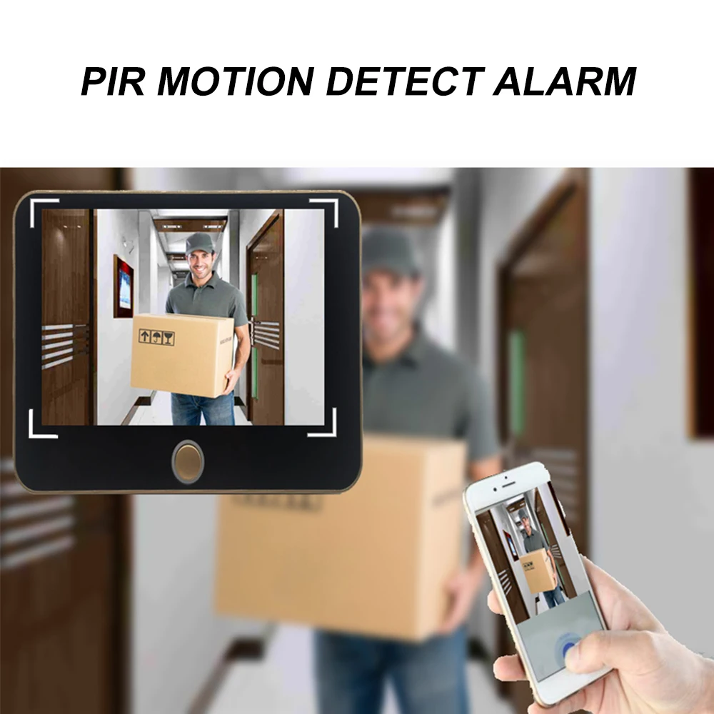 4 3 ''WIFI умный ЖК дисплей Цифровой глазок дверная камера зритель монитор PIR