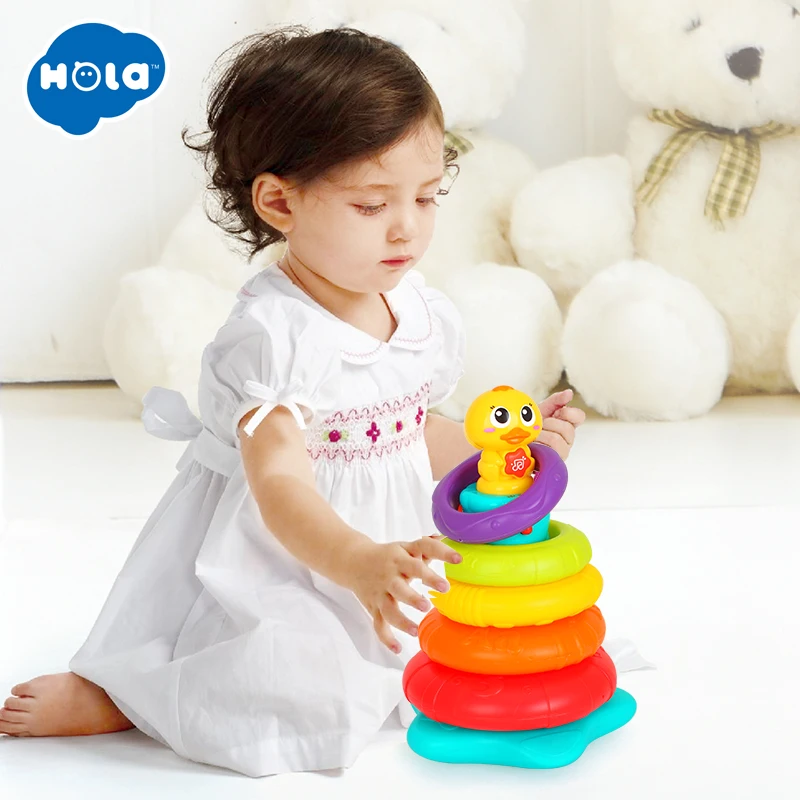 HOLA TOYS 2101 дети Радуга укладки утка детские игрушки для детей Подарки|Игрушечные