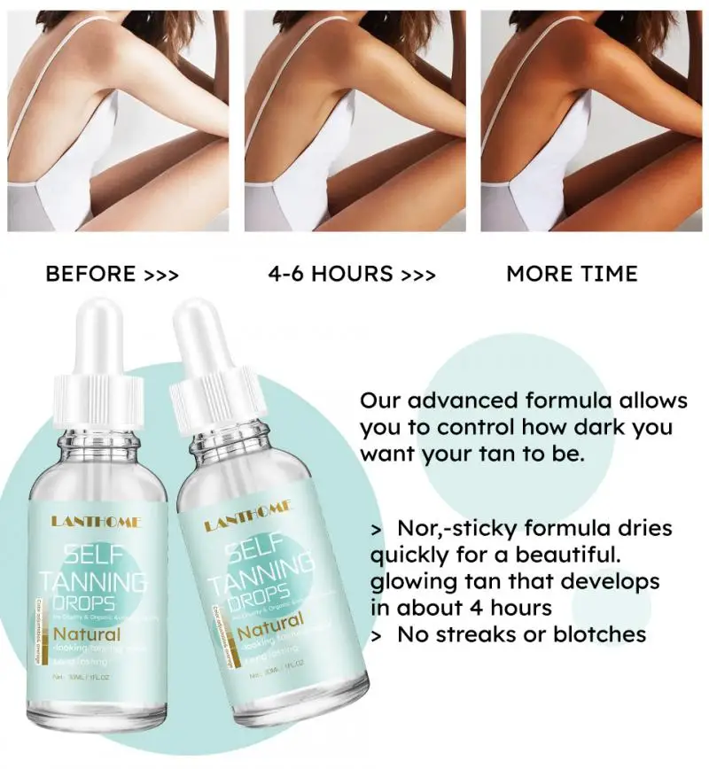

1 Pcs Natural Tanning Oil Long Lasting No Trace 30ml Without UV Damage Self Tanning Drops Sun Cream Self Tanners