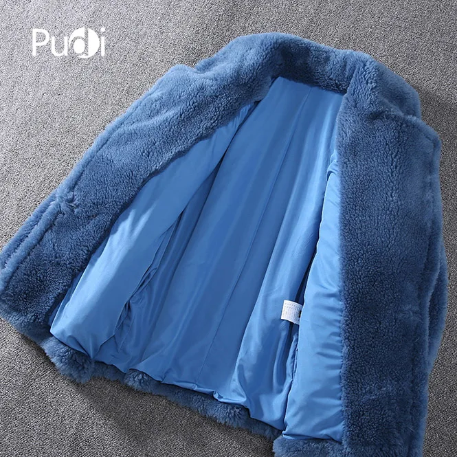 PUDI T18004 женские зимние теплые натуральная шерсть мех Короткая куртка жилет пальто для девочек Женская куртка пальто