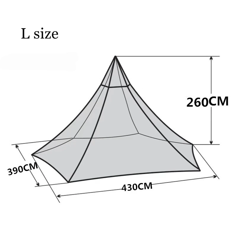 

A6 L Size With A Half Hanging Inner Tent/Pyramid A Chimney Hole/Tower Smoke Window Park Survival Single Layer Indian Field