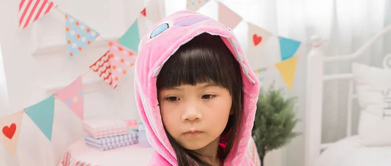 Animals Pajamas Children Onesie Boys Girls Cosplay Costume Party Pink Rabbit Kids Fairy Tale Flannel Warm Sleepwear