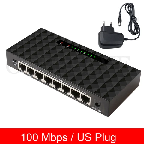 Сетевой коммутатор 10/100 Мбит/с, 8 портов Gigabit Ethernet
