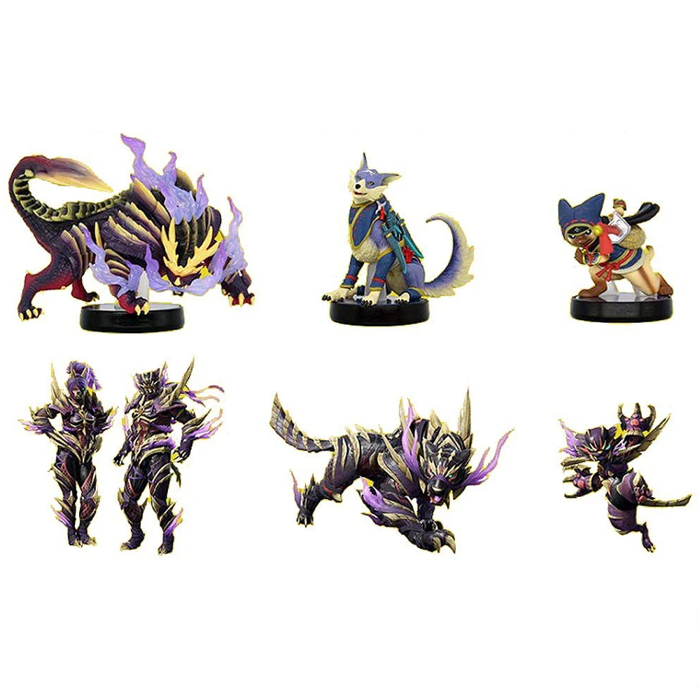 Карта NFC-метки Monster Hunter Rise 3 шт. Magnamalo Palico Palamute для игровых карт Amiibo Nintendo Switch/Switch Lite/Wii