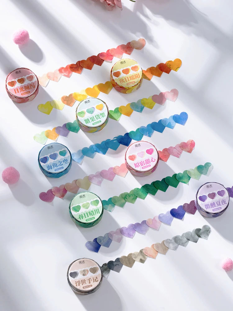 

Винтажные радужные наклейки в форме сердца для дневника и журнала