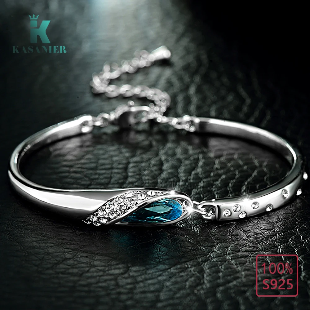 Браслеты женские из серебра 925 пробы с кристаллами | Украшения и аксессуары