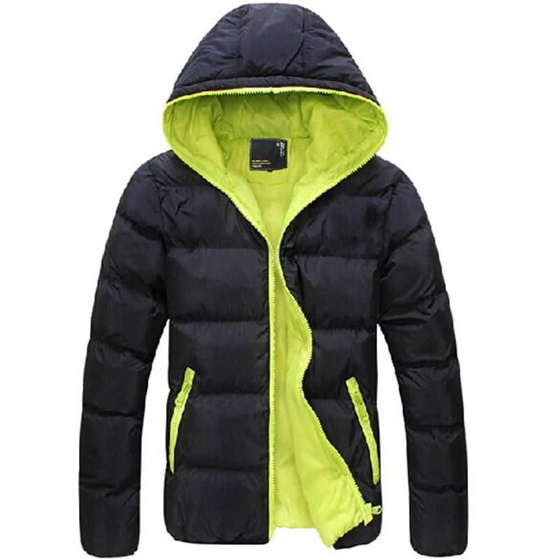 Men's hooded cotton-padded jacket Korean casual slim-fit cotton-padded jacket, candy-colored cotton-padded jacket