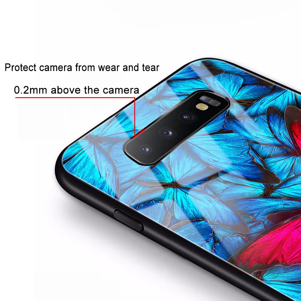 

Butterfly Case For Samsung A50 A70 A21S A51 A71 M30 A21 A30 A40 A41 S9 S8 S10 S20 Plus Note 20 Ultra 10 Glass Phone Cases Cover
