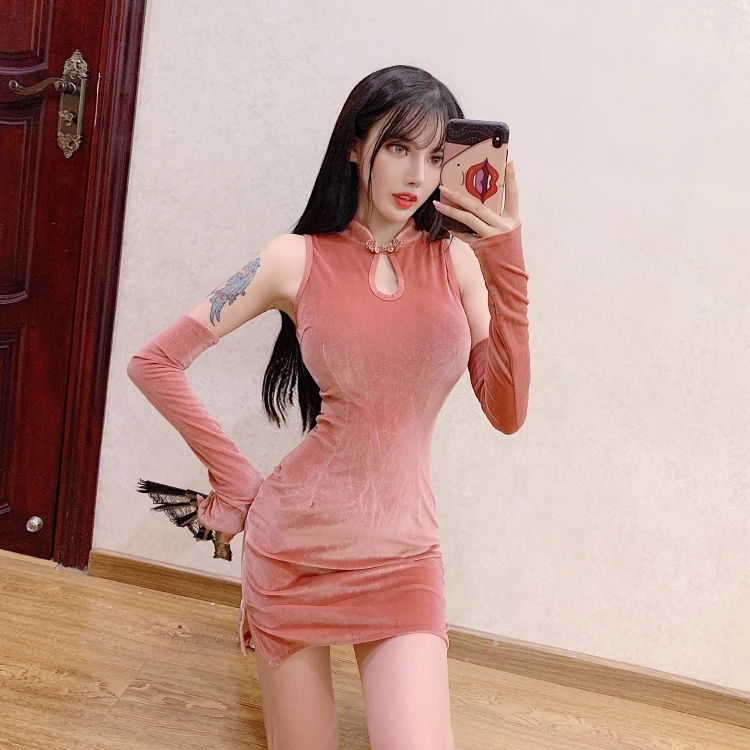 Новинка Весна Лето Панк сексуальное короткое платье с открытыми плечами женское
