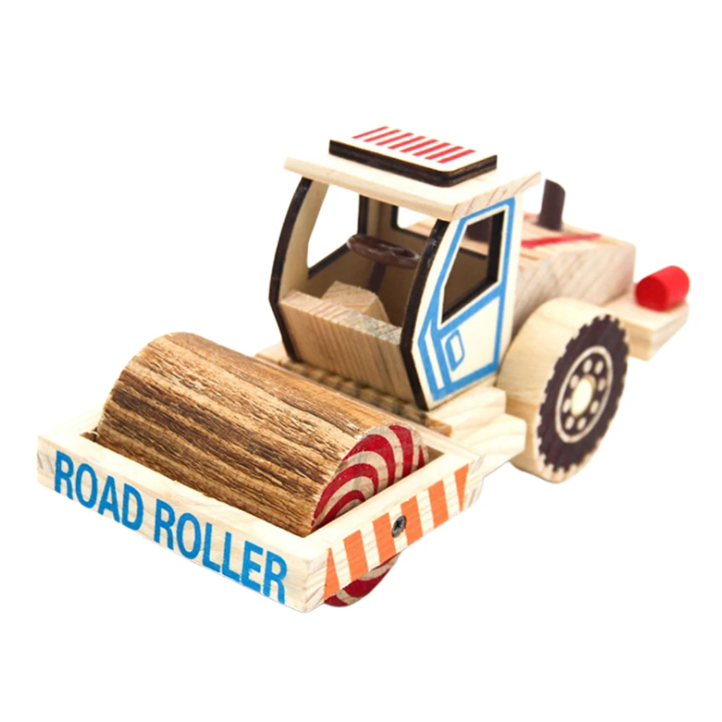 Деревянный красочный дорожный каток модель игрушки для гостиной украшение
