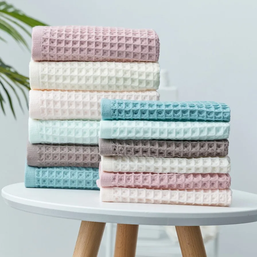 

100% Cotton Bath Towels for Adults Plaid Bath Towel Face Care Magic Bathroom Sport Waffle Towel 33x72cm 70x140cm Hand Towel