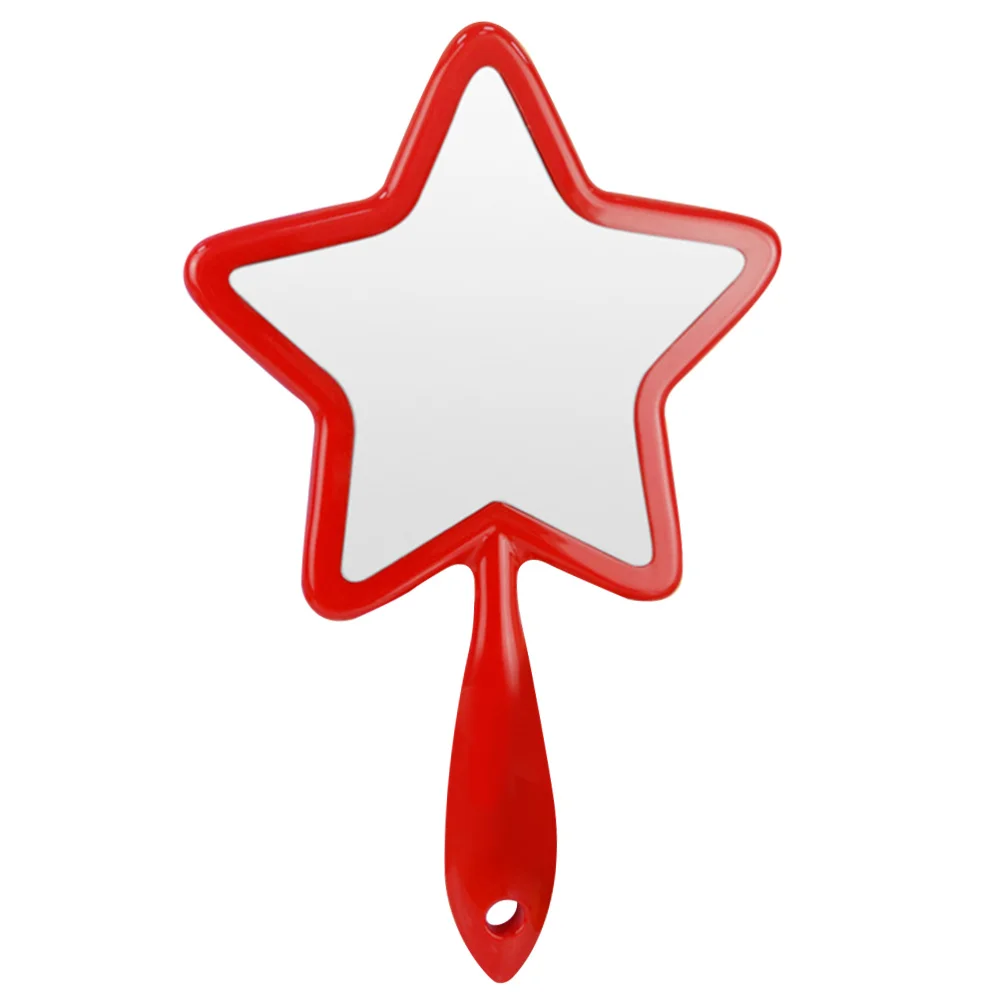 

1Pc Five-pointed Star Handle Mirror Woman Handle Makeup Mirror Handhold Mirror