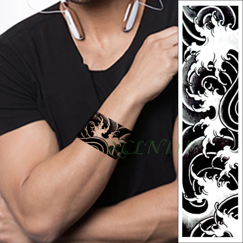 Водостойкая Временная тату-наклейка волнистый узор лента искусственная