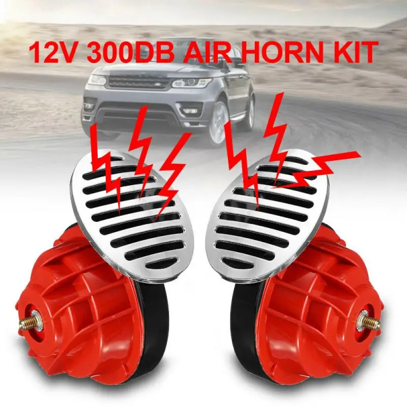 

Upgraded 2PCS 12V Snail Air Horn With Cover Van Motorcycle Car For Red Kit Alarm Loud Boat Car Accessories Car Snail Horn