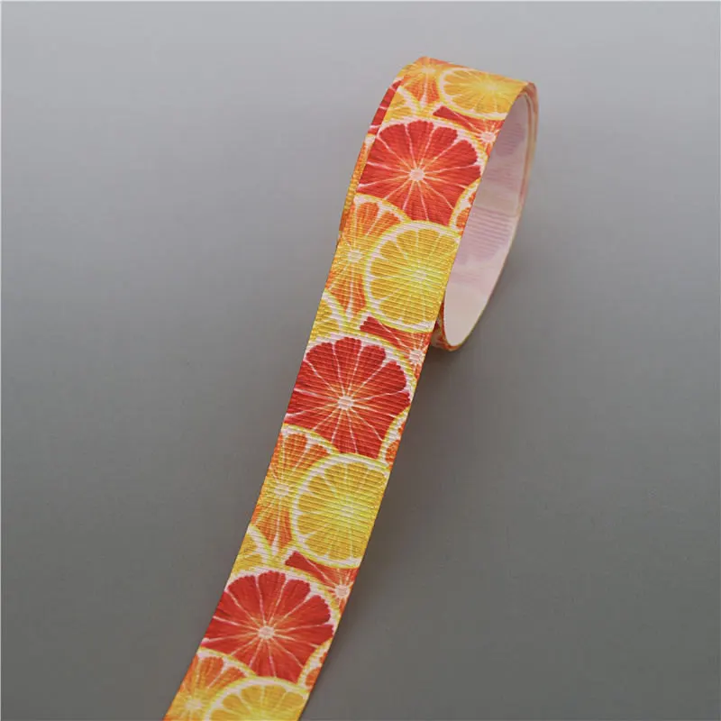 10253 DHK 10 ярдов ананас, арбуз оранжевый напечатанный Grosgrain ленточный аксессуар Hairbow головной убор украшение «сделай сам» оптом OEM B1849 - Цвет: 10253