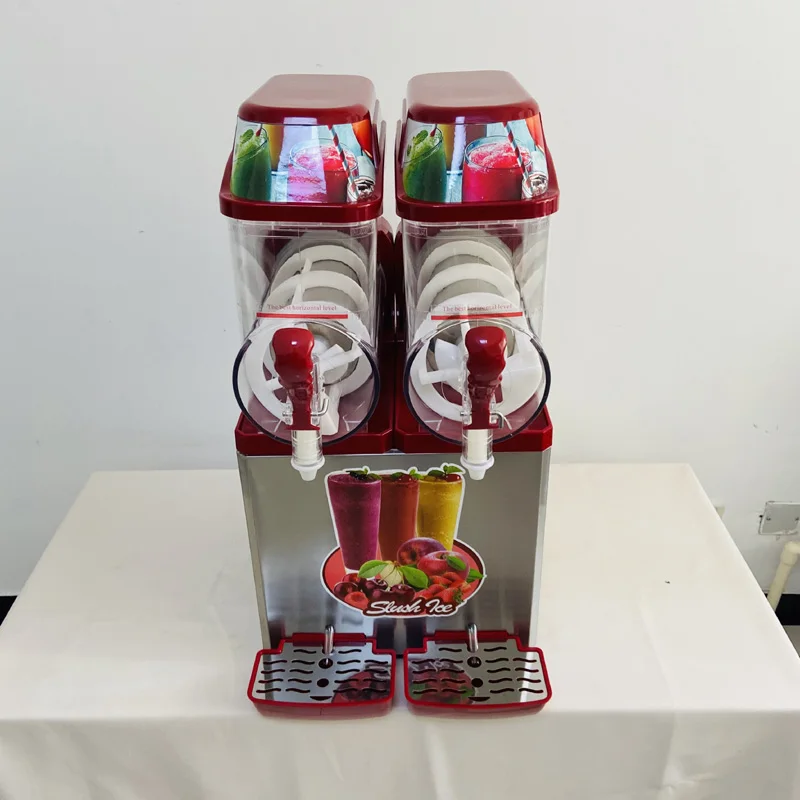 

Double tank slush machine Ice cream maker 850W Snow melting machine Commercial Smoothies granita machine Ice Slusher