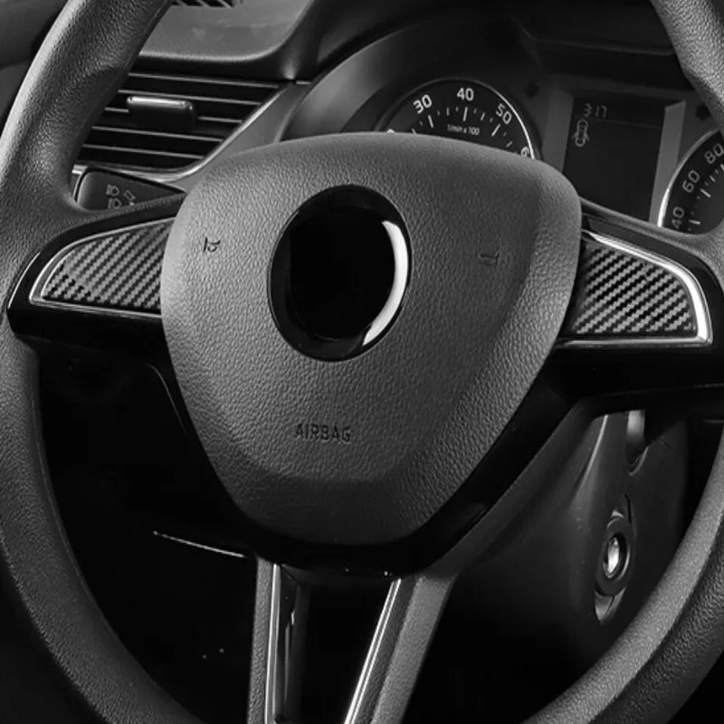 Tonlinker интерьерная наклейка на руль для SKODA OCTAVIA/RS 2015 19 автомобильный Стайлинг 2 шт.