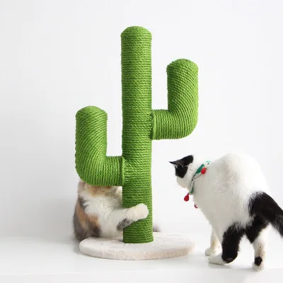 

Вертикальная рамка для кошек Sisal с кактусами, подъемная тарелка с когтями, игрушки для домашних животных, товары для домашних животных, полк...