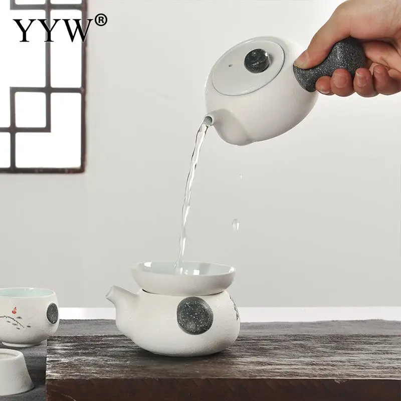 10pcs Tea Set Ceramics Thermostability Tea Set New Year Gift With Gift Box& Durable& Different Design For Choice Floral