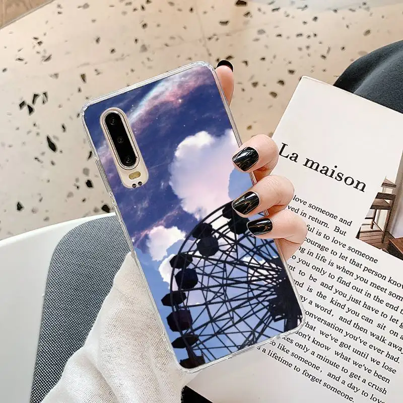 

Moon starry sky sun Phone Case Transparent for Samsung A71 S9 10 20 HUAWEI p30 40 honor 10i 8x xiaomi note 8 Pro 10t 11