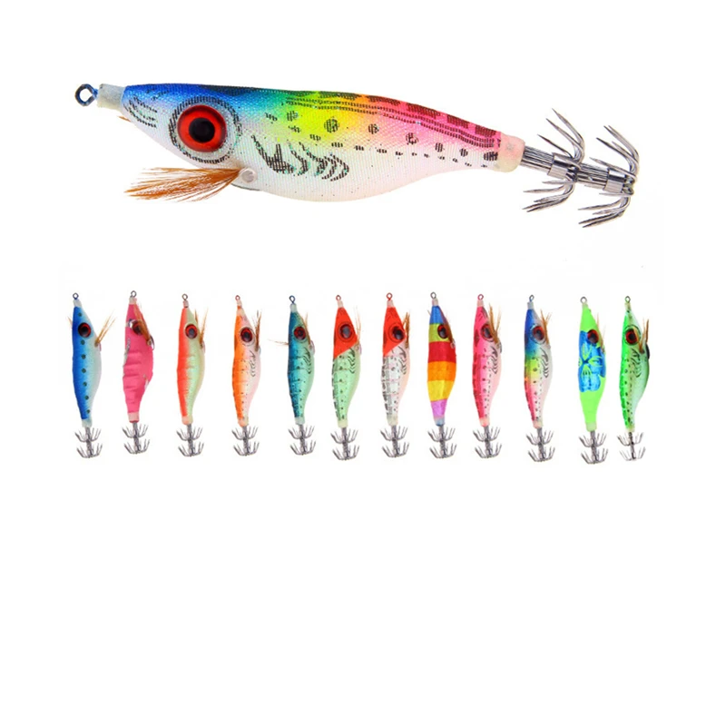 

1 Pcs Hard Bait Luminous Squid Jig Sea Fishing Lure 9.2g 10cm Octopus Shrimp Cuttlefish Squid Hook Rig