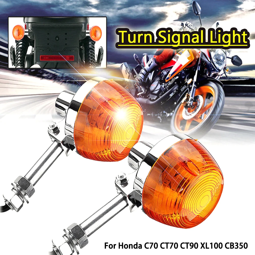 

SUHU 2Pcs Replacement Motorcycle Turn Signal Light For Honda C70 CT70 CT90 XL100 CB350 Motorcycle LED Lights Rear Signal Lamps