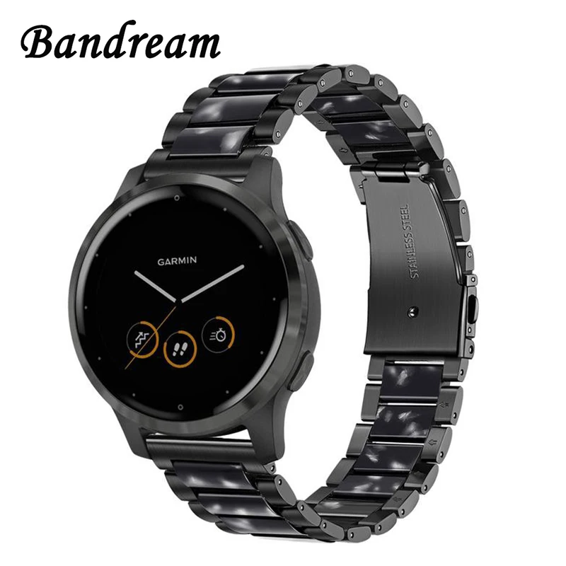 Ремешок из нержавеющей стали и смолы для Garmin Vivoactive 4 45 мм (GarminActive) быстросъемный