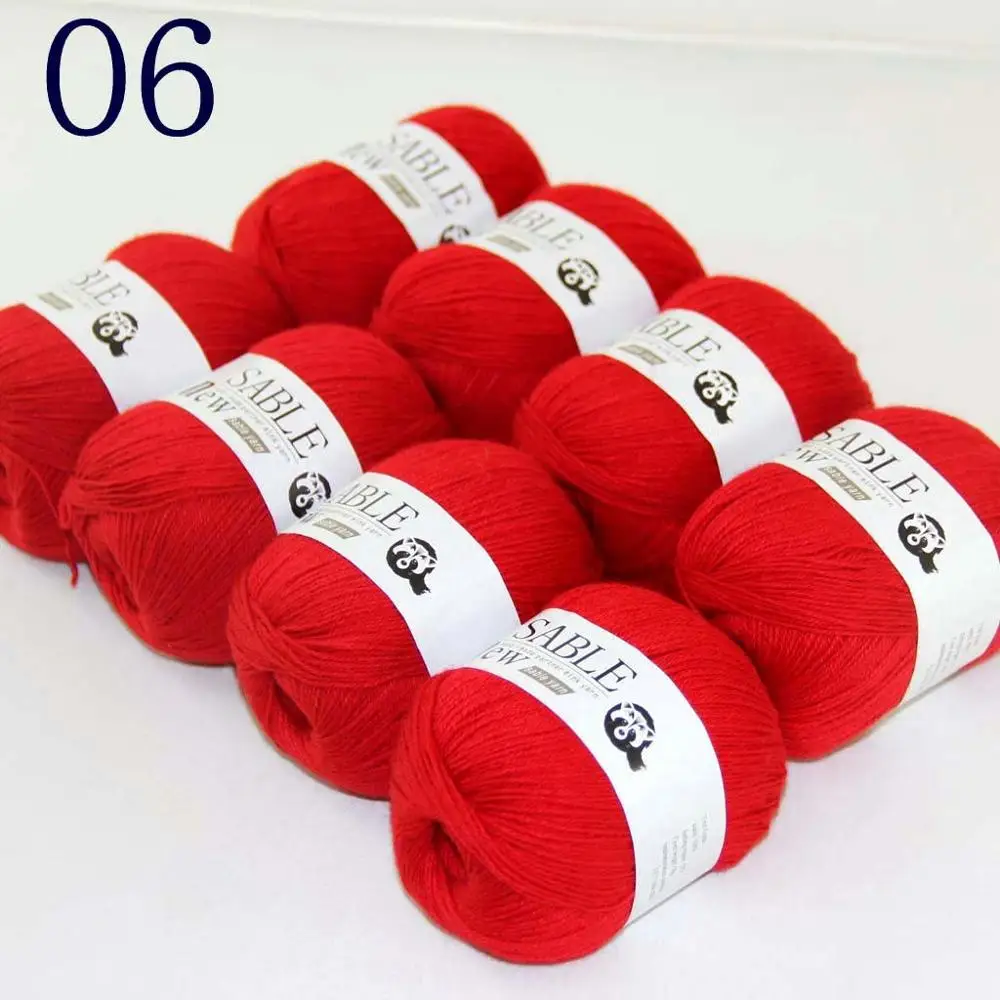 

Sale Super Soft 8X50g Pure Sable Cashmere Wrap Shawls Hand Knit Wool Crochet yarn Red 243-05-8