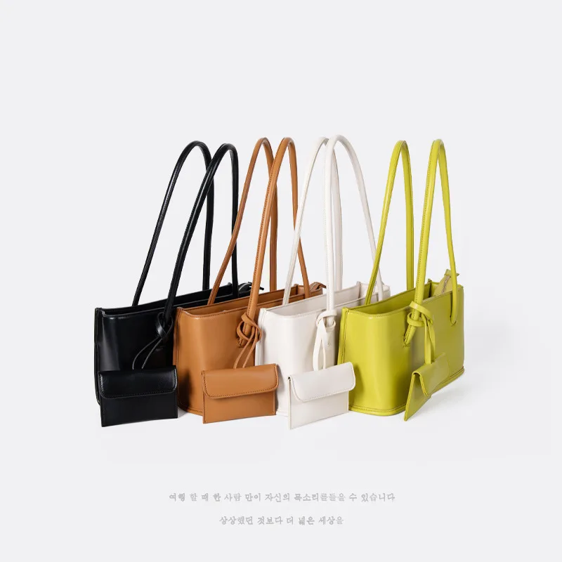 

2021 осень и зима горячая распродажа однотонная Высококачественная сумка-тоут с текстурой модная ниша женская сумка jt230008