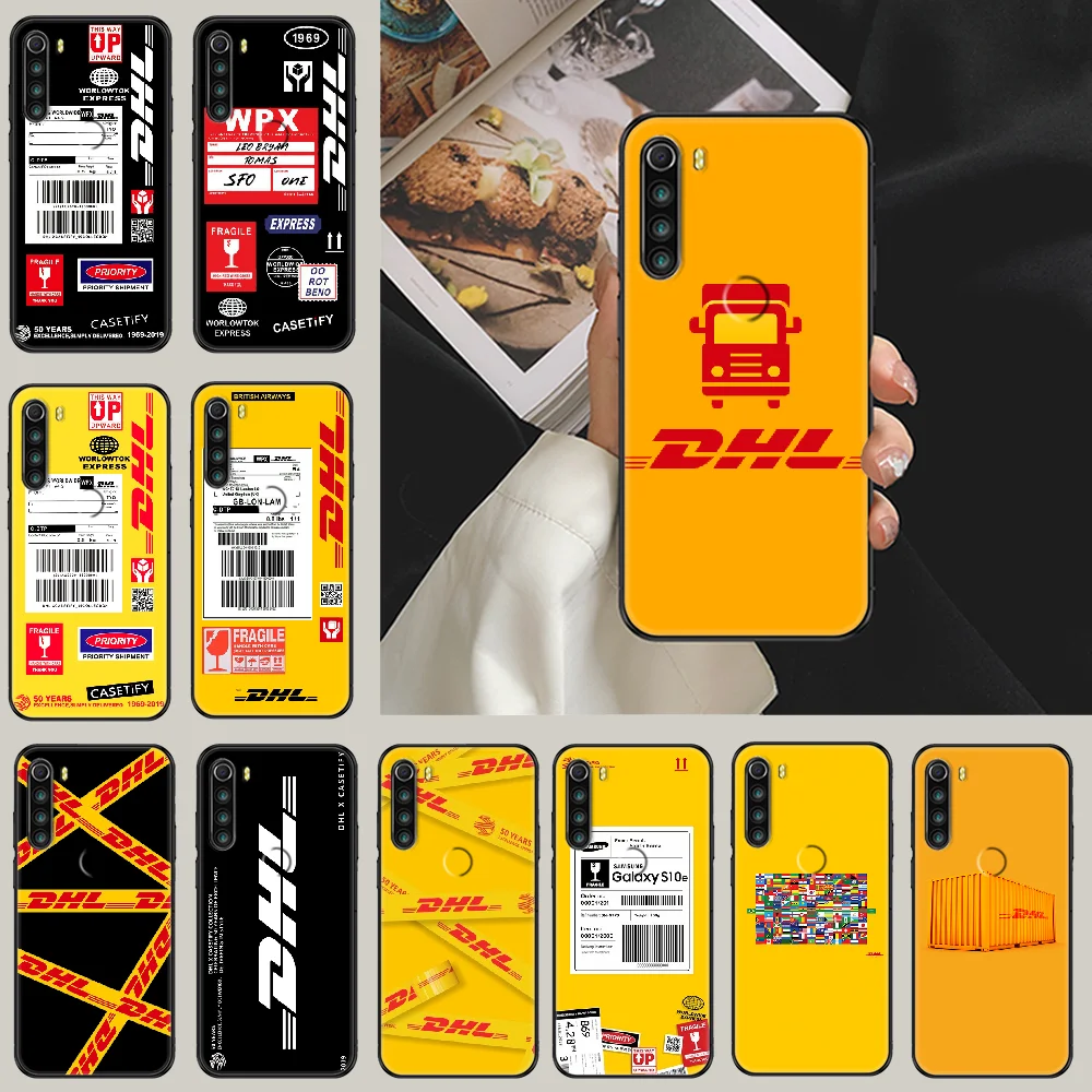Логистика Dhl Телефон чехол для Xiaomi Redmi Note 7 7A 8 8T 9 9A 9S 10 K30 Pro Ультра черный 3D prime арт