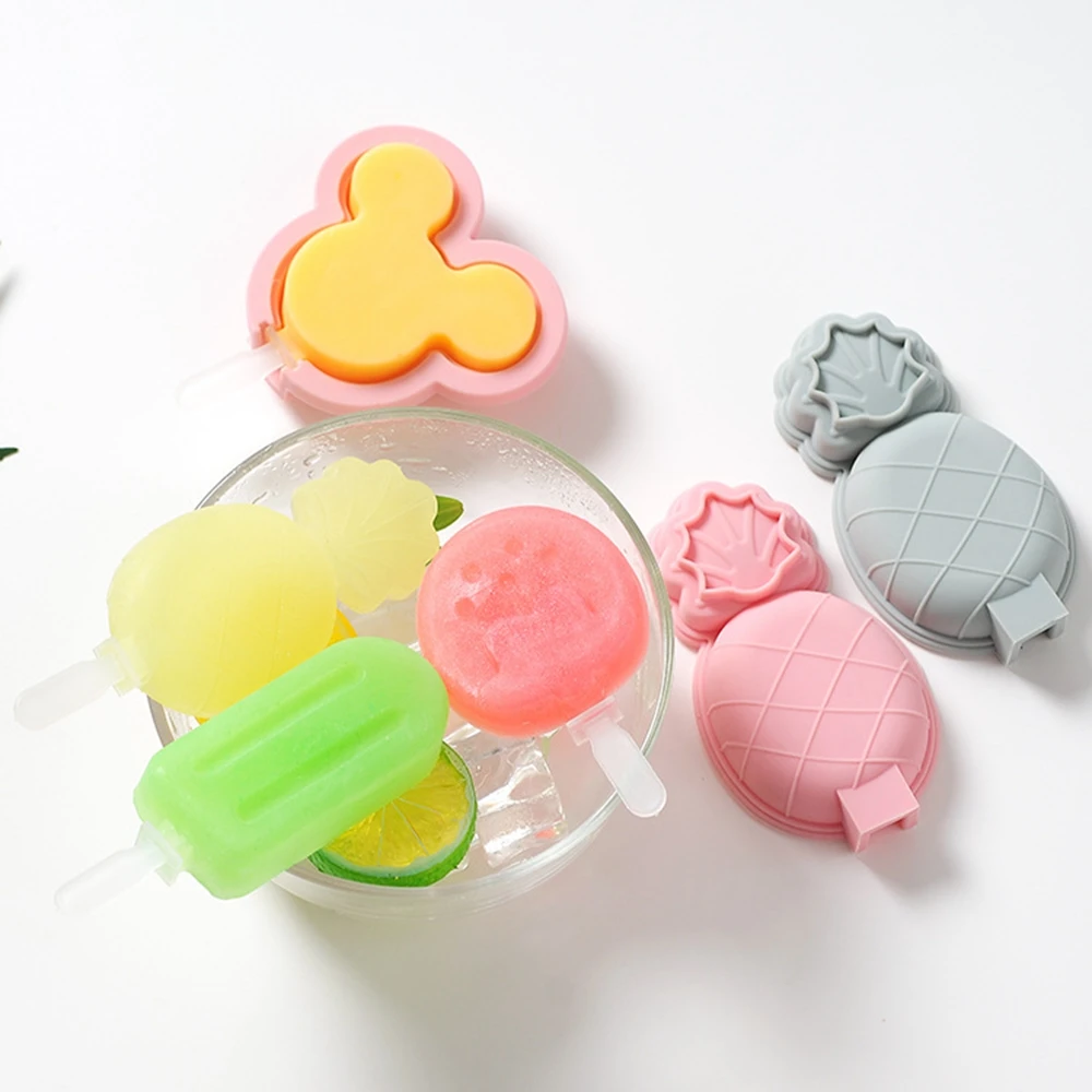 

Silicone Popsicle Molds, Pack Reusable Pop Maker with Lid Easy Release BPA Free Molds Ice Cream Molds Food Grade Fruit DIY Tool