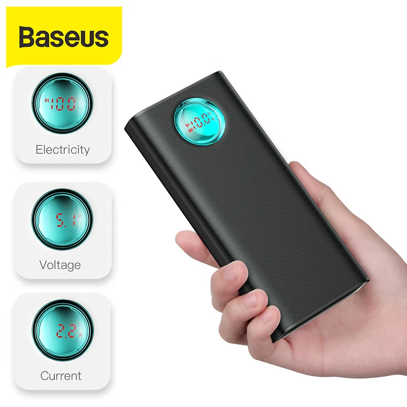

Baseus 20000mAh Power Bank 18W PD3.0 QC3.0 Outdoor Portable Charger Travel External Battery Powerbank Fast Charging For Phone