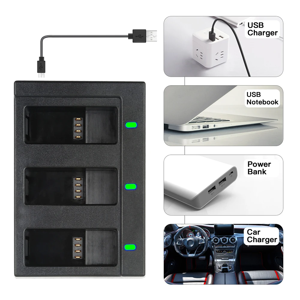 Съемка для GoPro Hero 8 7 5 черная батарея с USB зарядным устройством 6 экшн камеры