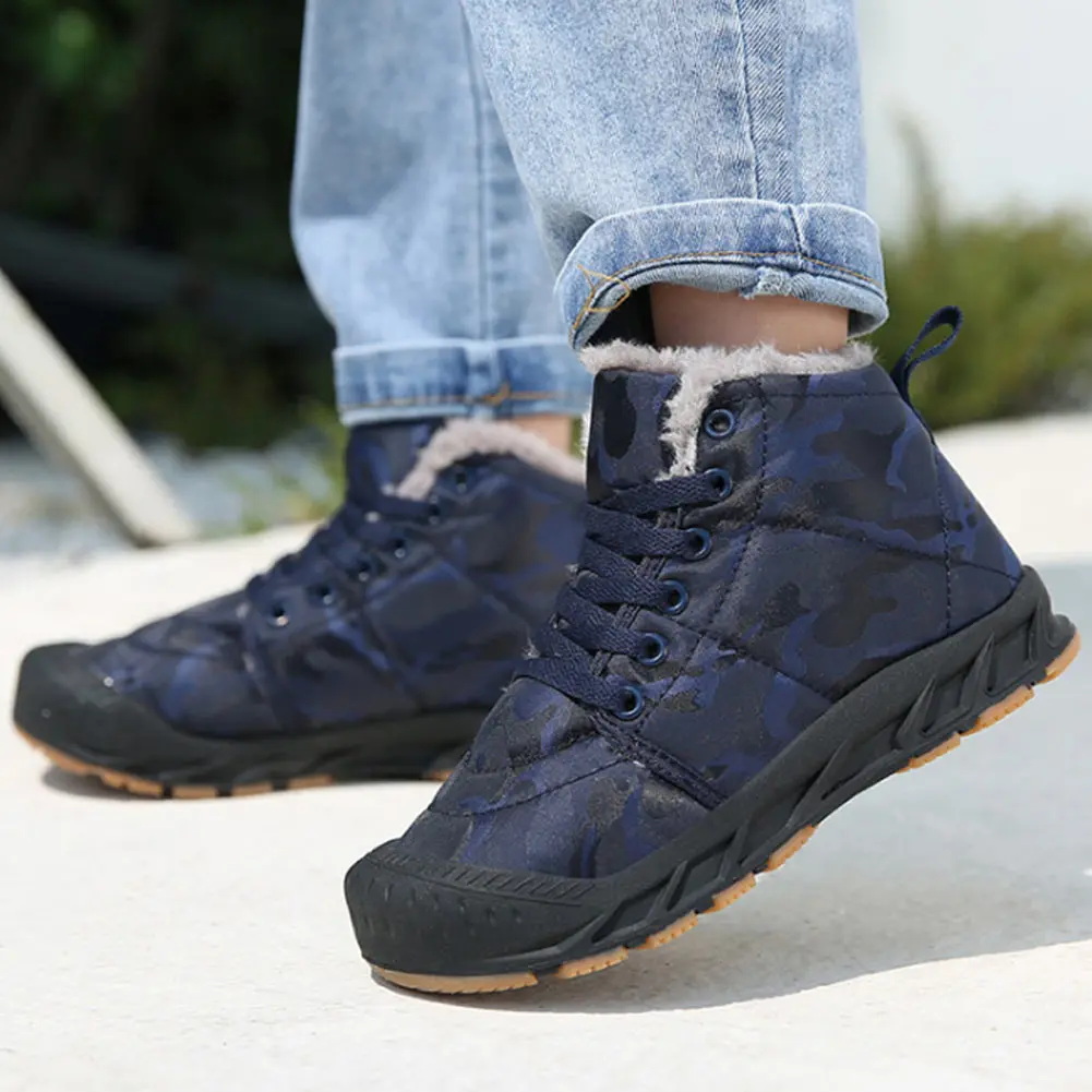 2019 Мужская теплая обувь в повседневном стиле Зимние ботильоны нескользящие