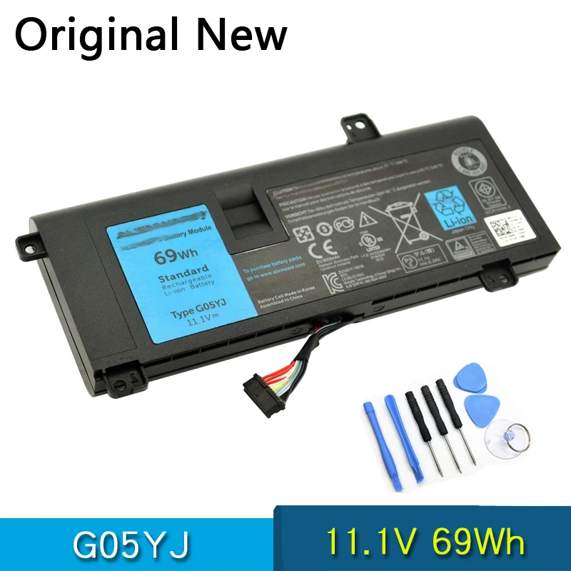 

\NEW Original G05YJ GO5YJ Laptop Battery For Dell Alienware 14 A14 M14X R3 R4 P39G ALW14D 5528 1528 5728 11.1V 69Wh Y3PN0 8X70T